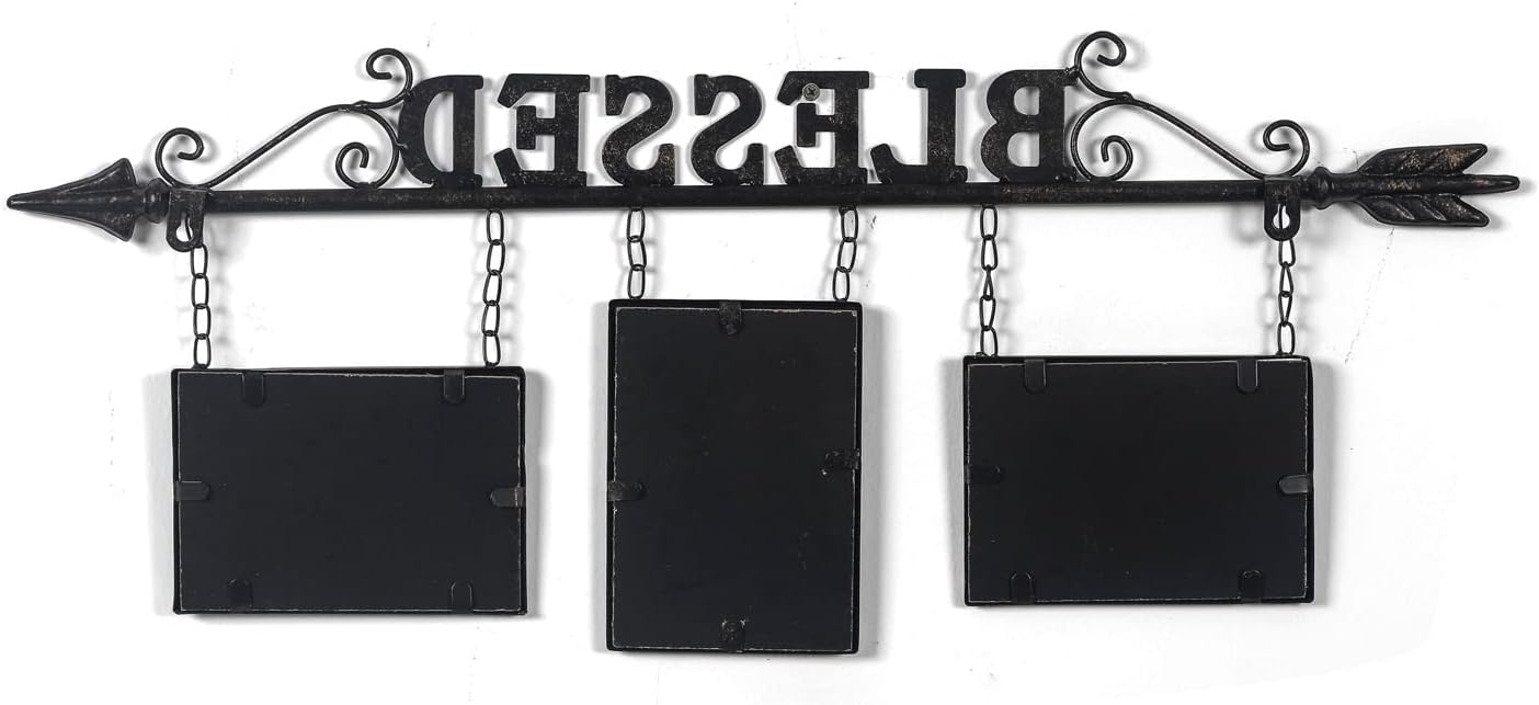 4 x 6 Metal Photo Frame Decorative Wall Hanging Collage Picture Frame with 3 Openings