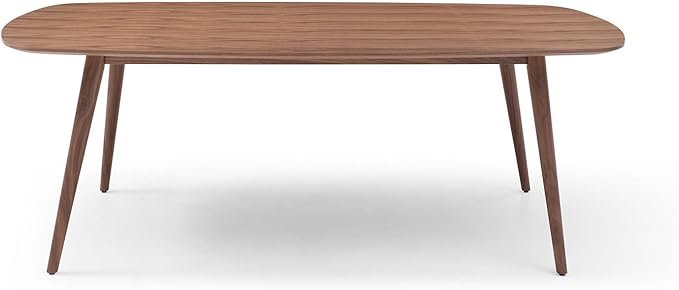 70.9" Oval Wood Dining Table, Mid Century Modern Kitchen Rectangular Wood Table