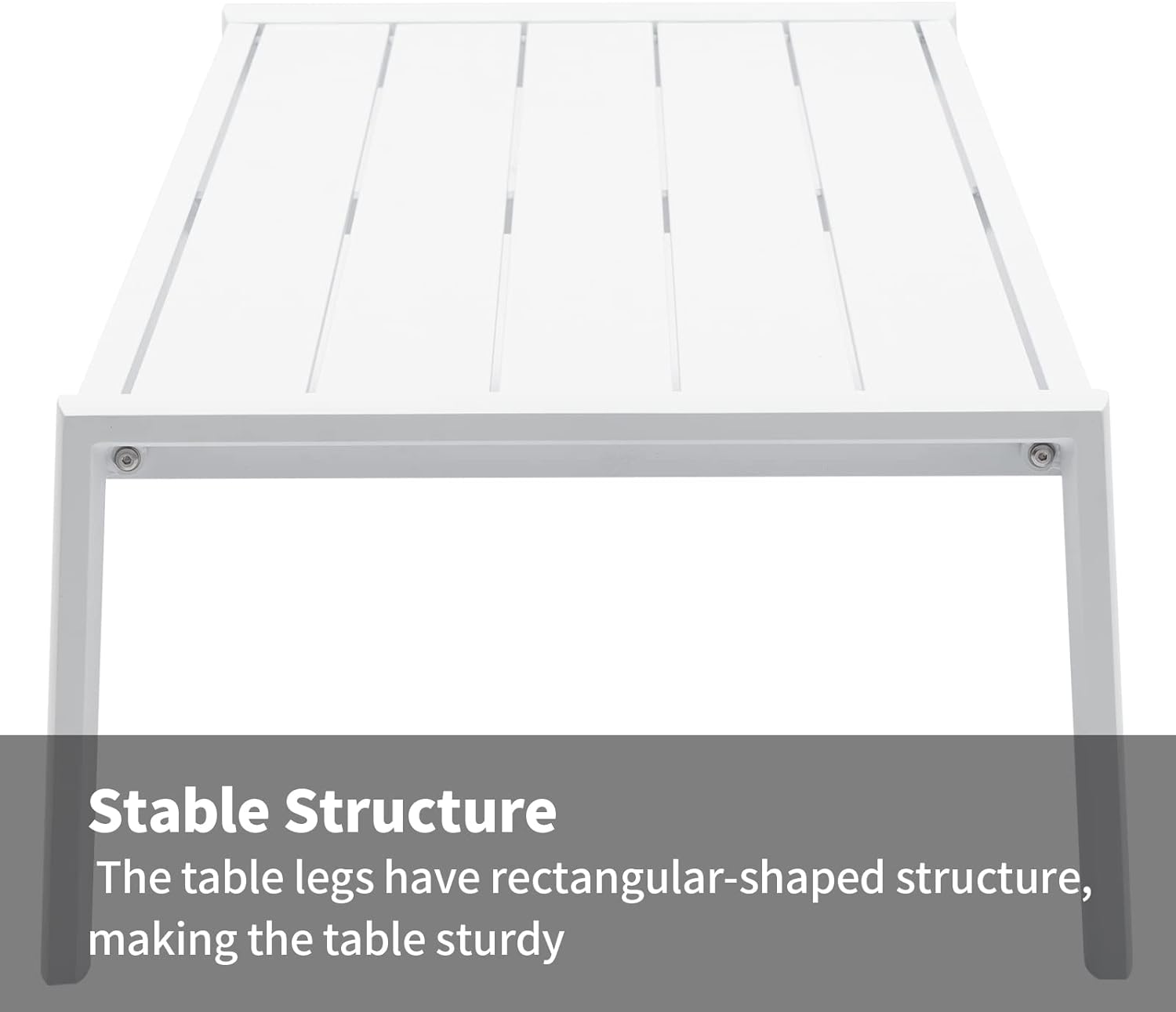 Outdoor Patio Coffee Table All-Weather Aluminum Rectangle Coffee Tables for Garden Backyard Contemporary End Tables