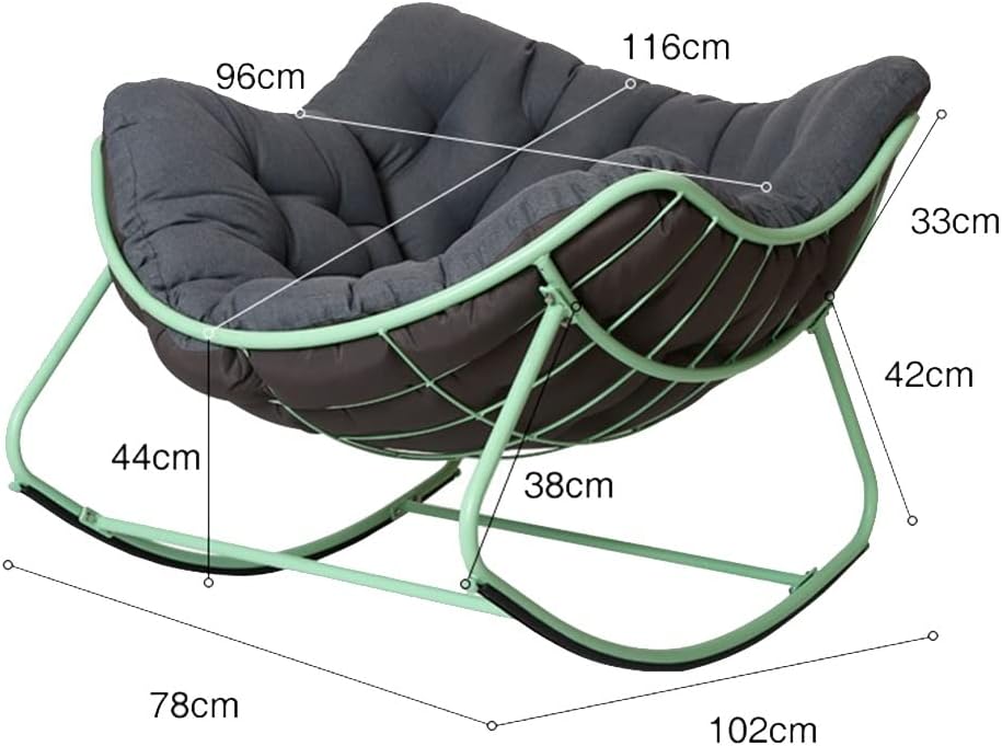 Rocking Chair Recliner, Single Rocking Chair, Smooth Rocking Motion, Easy to Assemble (Green)