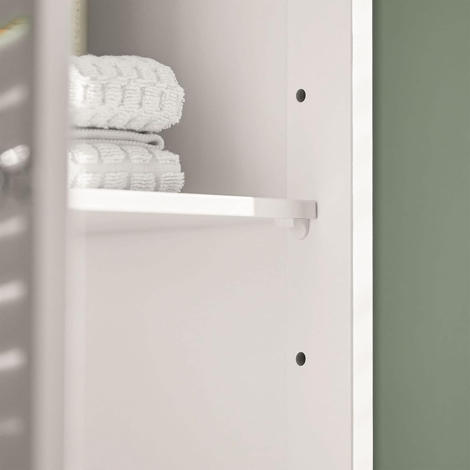 Tall Bathroom Storage Cabinet with Shelves and Drawers, Freestanding Linen Cabinet with Adjustable Shelves