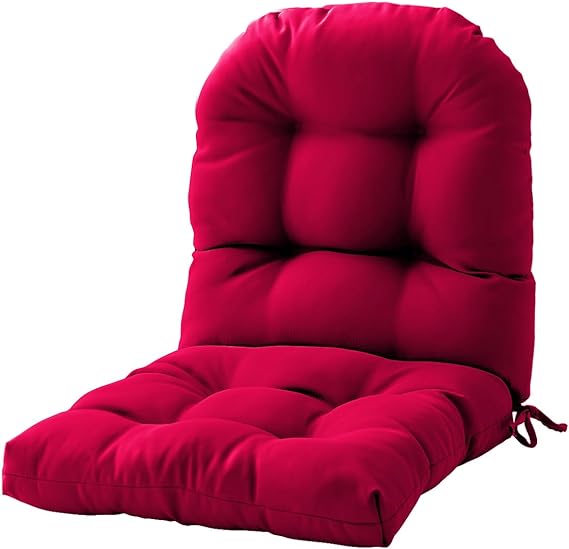 Chair Pads, Seat/Back Patio Cushions - Waterproof Solid Tufted Pillow, Indoor/Outdoor Pads with Ties