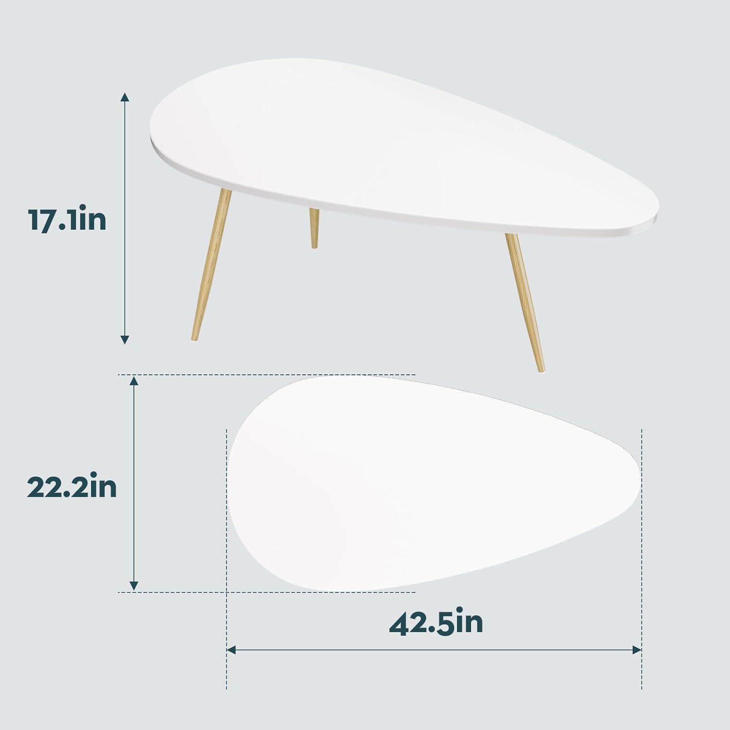 Modern Coffee Table White Coffee Tables for Small Space Unique Simple Oval Center Table