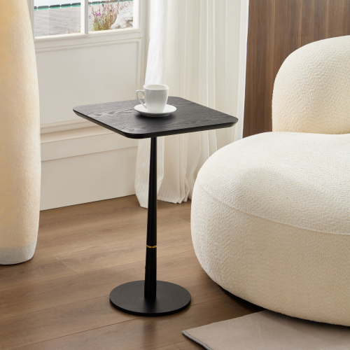 JPJPUU MDF with metal feet, square, located in living space and lounge area, coffee table, computer desk, black, 15.74"D x23.77"H