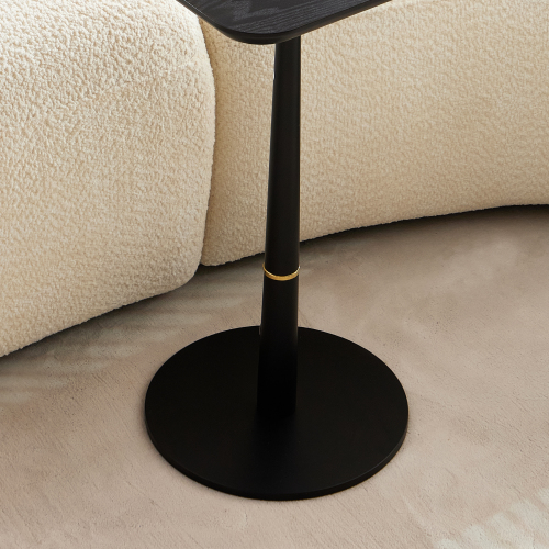 JPJPUU MDF with metal feet, square, located in living space and lounge area, coffee table, computer desk, black, 15.74"D x23.77"H