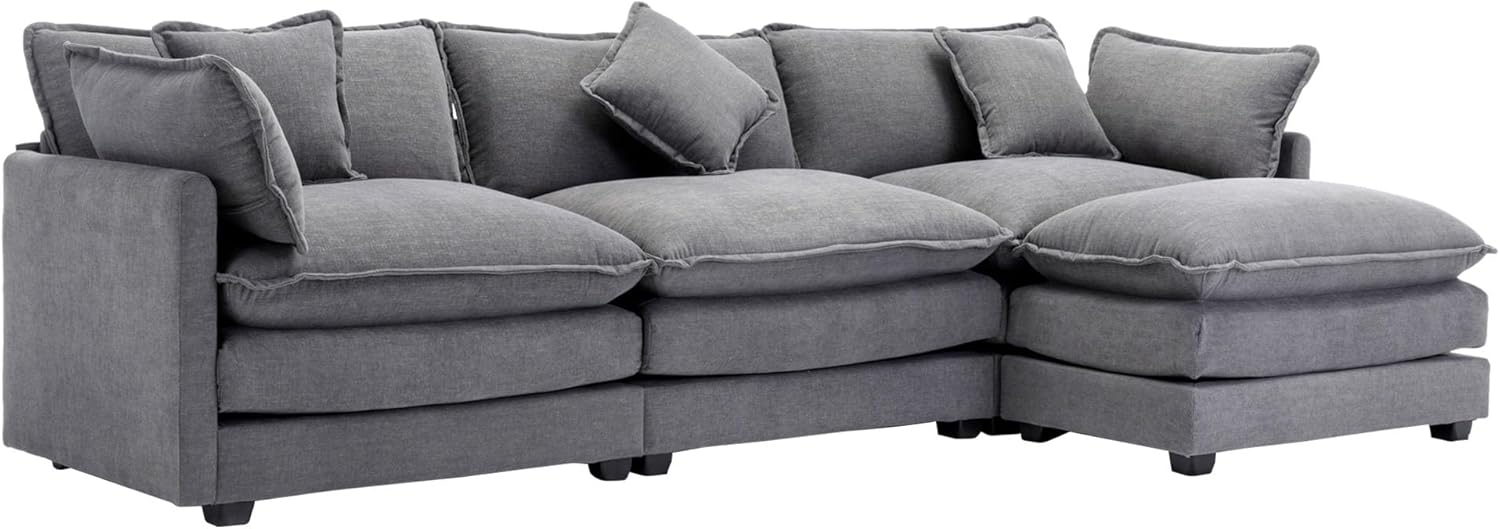 112.2" Sectional Sofa for Living Room, Convertible L-Shape Couch