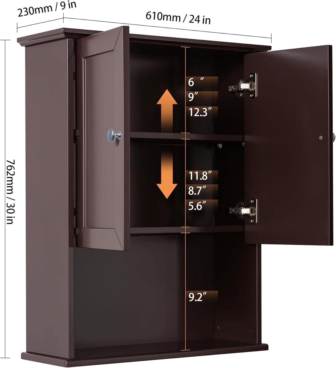 Bathroom Wall Cabinet Expresso Over Toilet Storage Cabinets 24x30 in Above Toilet Wood Medicine Cabinets