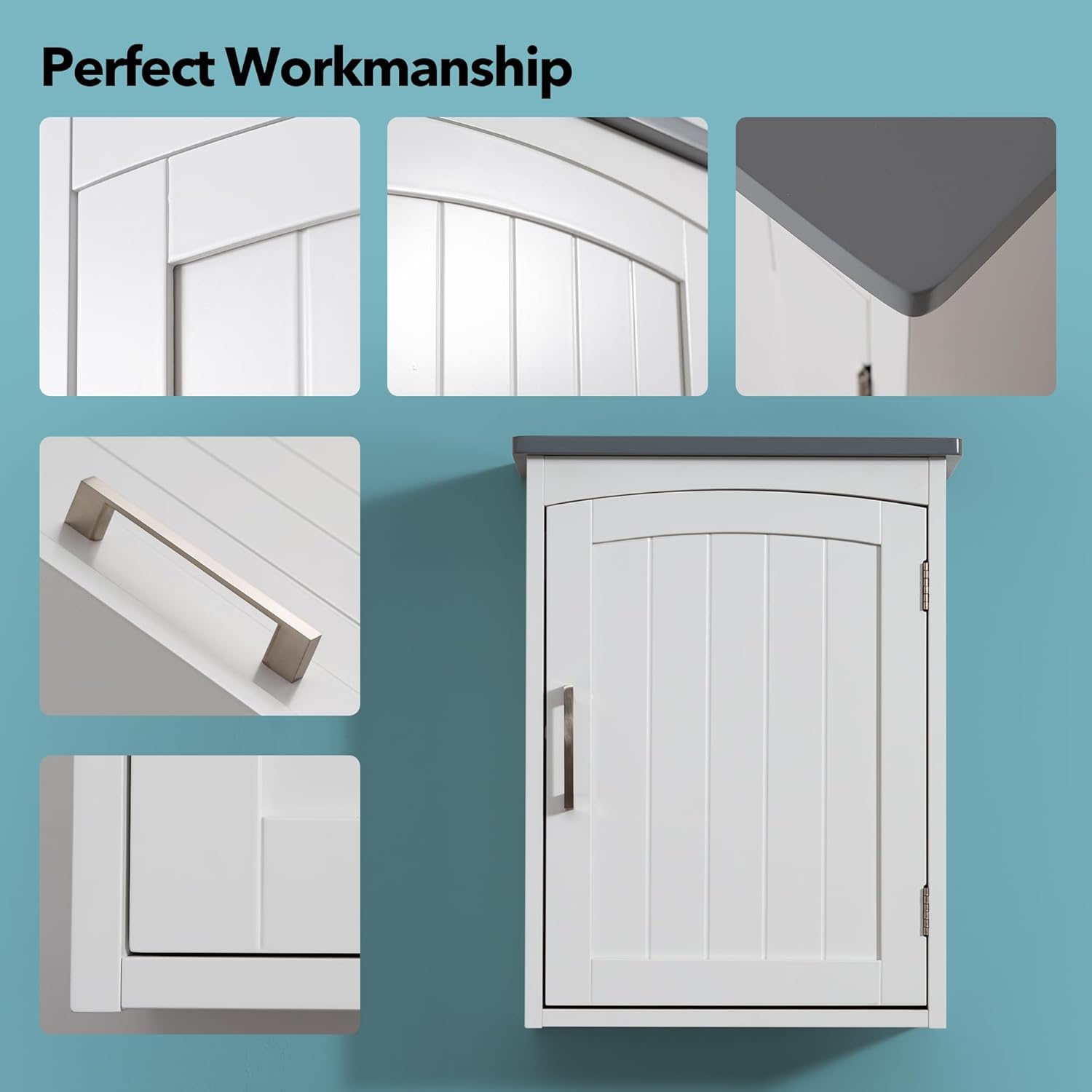 Bathroom Wall Cabinet 15 x 20 Inch Small Wall Cabinets Single Door Over Toilet Medicine Cabinet for Small Bathrooms