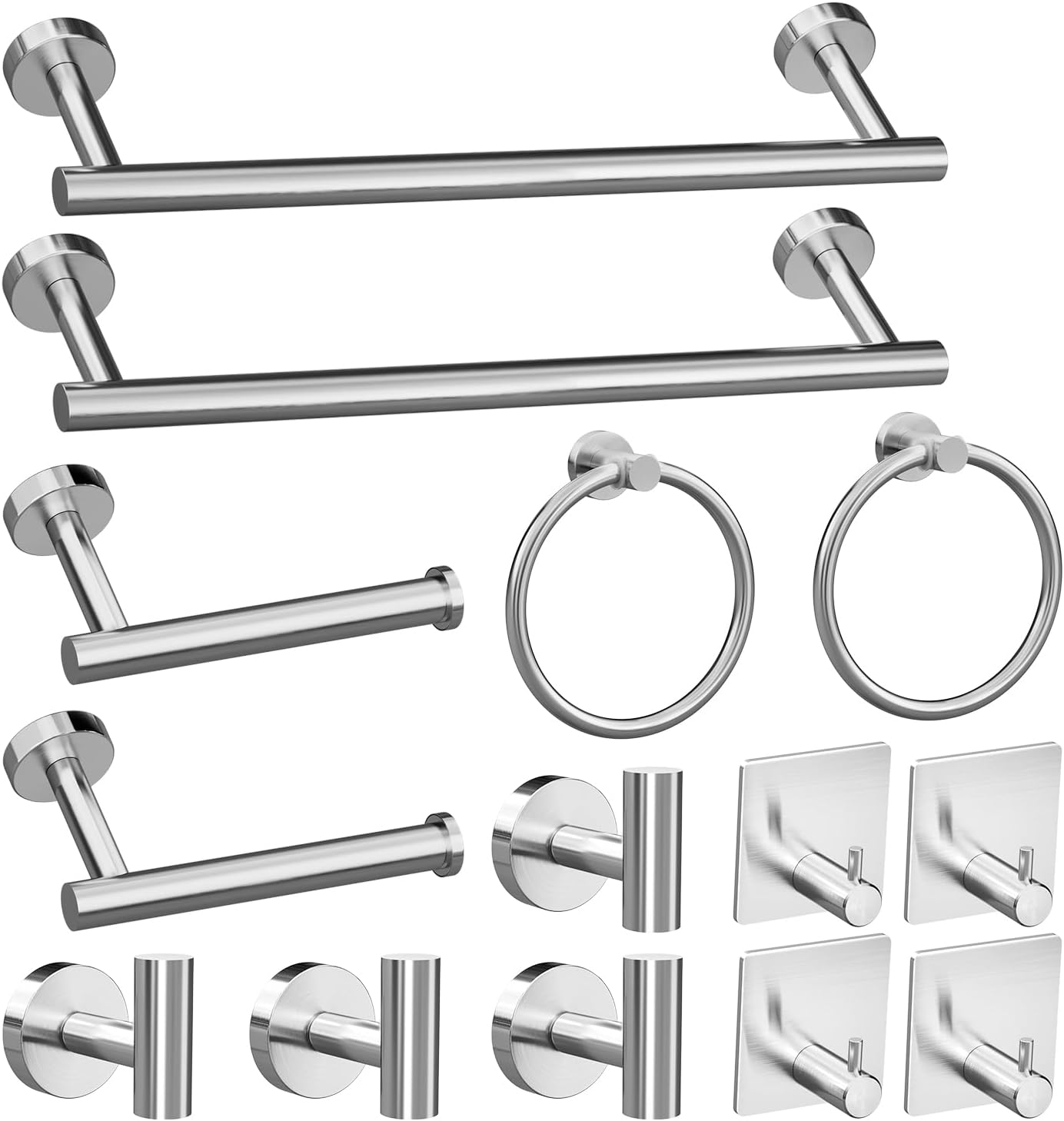 14 Pieces Bathroom Hardware Set Brushed Nickel, Stainless Steel Bathroom Hardware Set, Bath Towel Bar Set