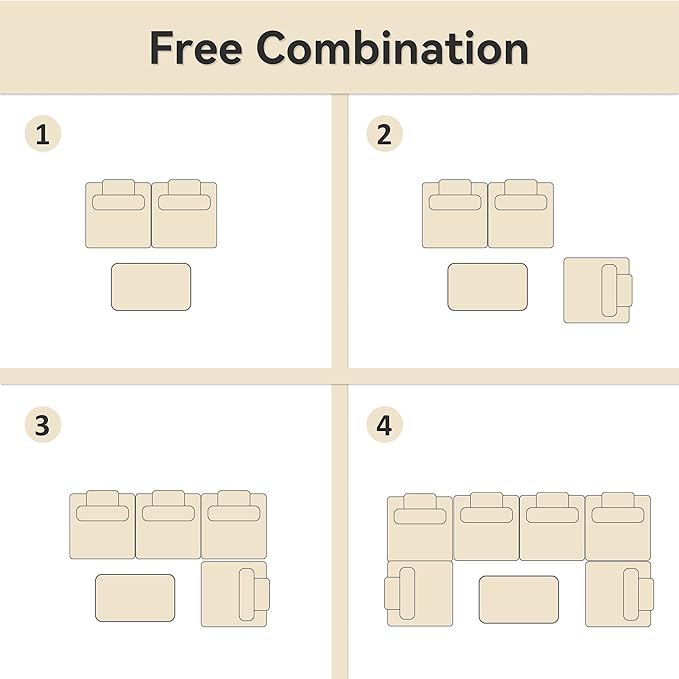 30.41" Square Modular Sectional Sofa, Free Combination Sectional Sofa