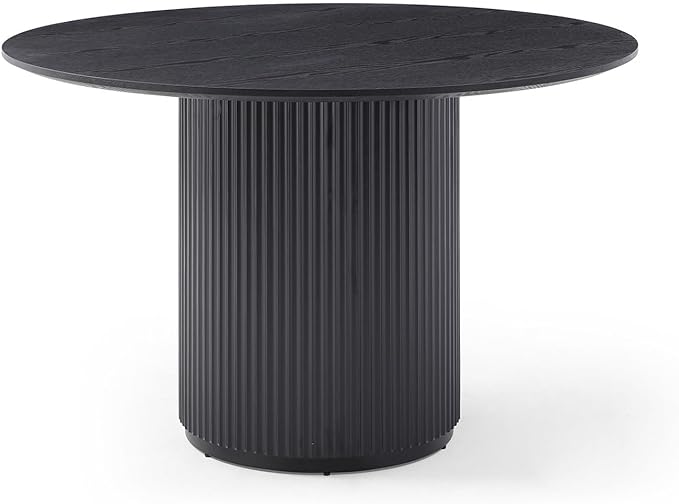 47.24" Round Wood Dining Table, Modern Kitchen Table with Wooden Pedestal Base