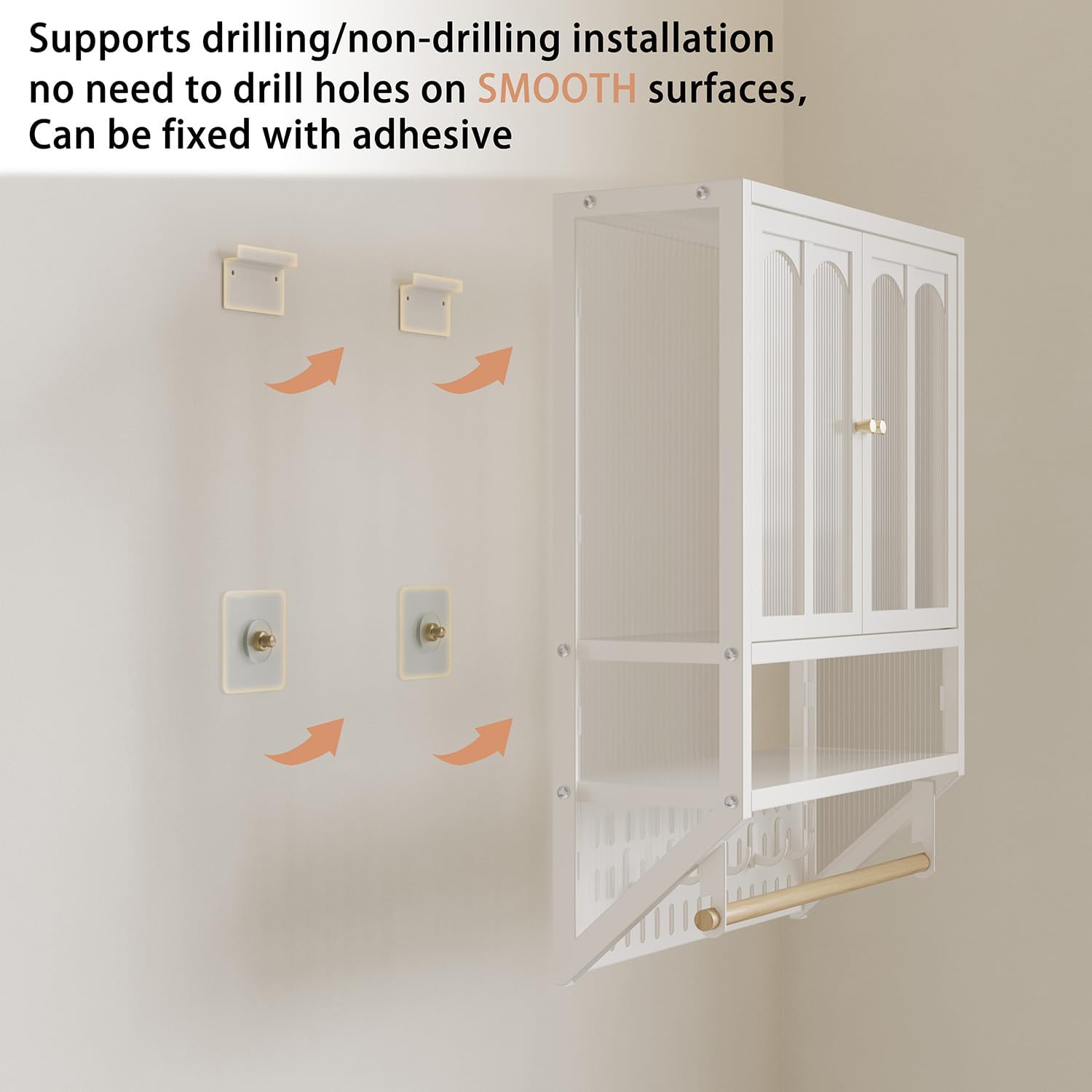 Metal Bathroom Wall Cabinet with Towel Bar & Hooks, Medicine Cabinet for Bathroom, Modern Industrial Wall Cabinet