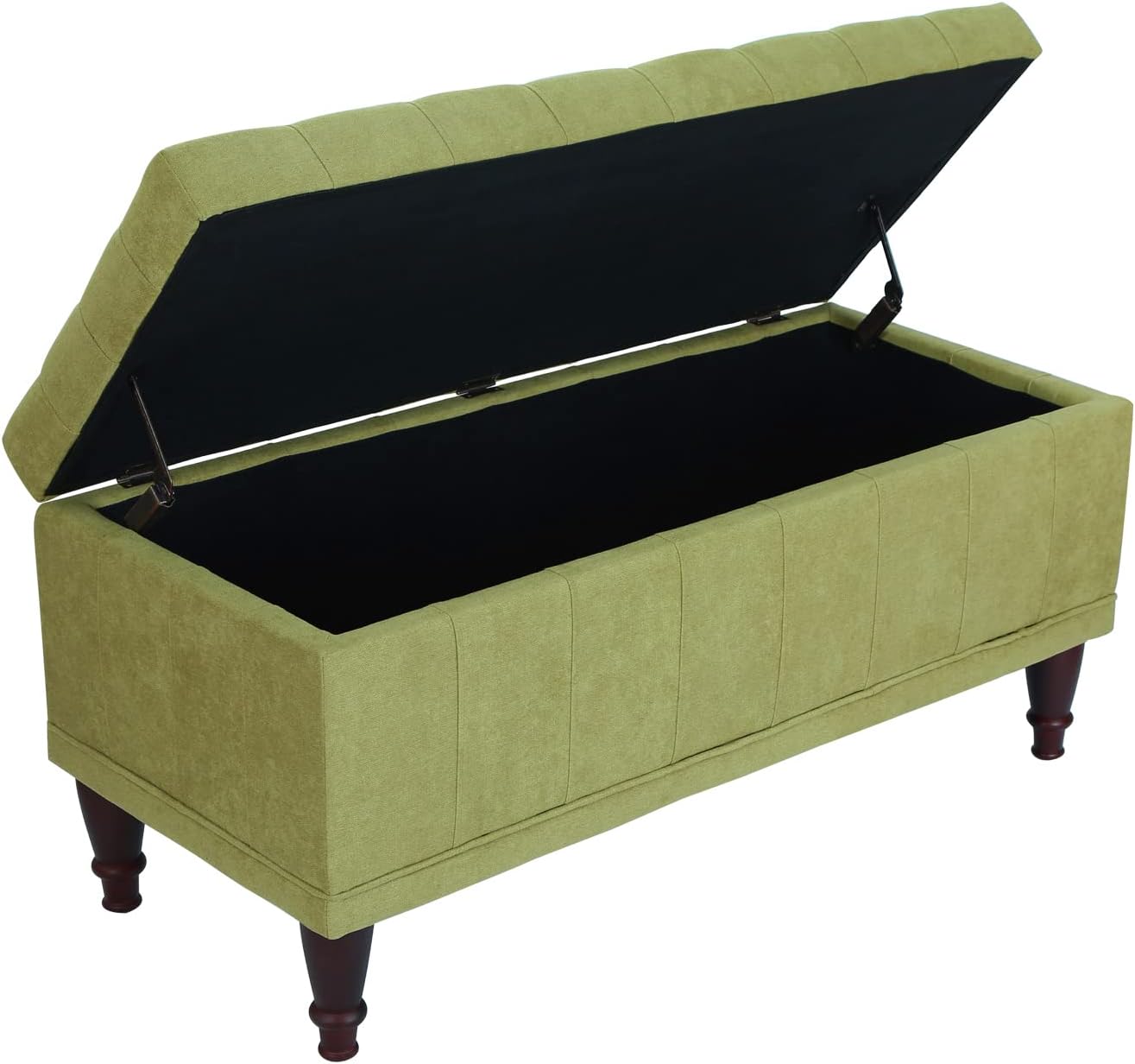 41’’ Tufted Ottoman with Storage- Green Rectangular Lift Top Storage Ottoman