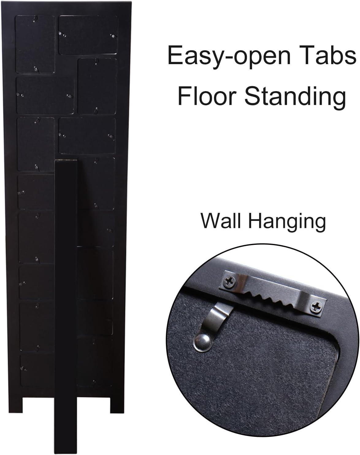 Wood Screen Style Collage Picture Photo Frame, 16 Opening Decorative Floor Standing Easel Photo Frame