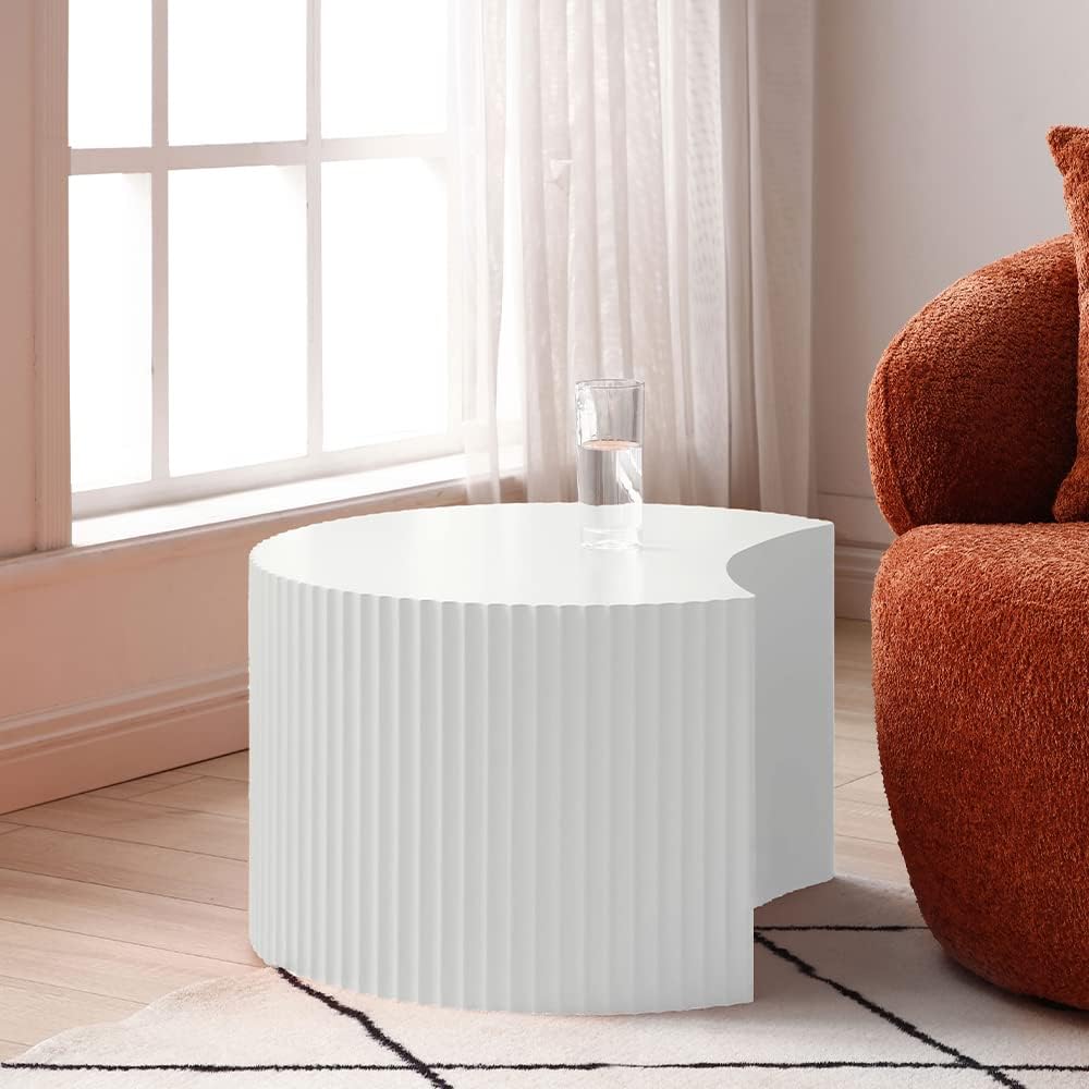 Nesting Coffee Table Set of 2, Modern Round Coffee Table End Table Set