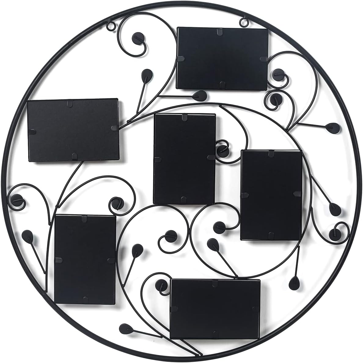 Metal Photo Frame Decorative Cystal Wall Hanging Collage Picture Frame with 6 Openings