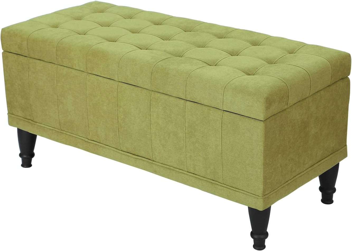 41’’ Tufted Ottoman with Storage- Green Rectangular Lift Top Storage Ottoman