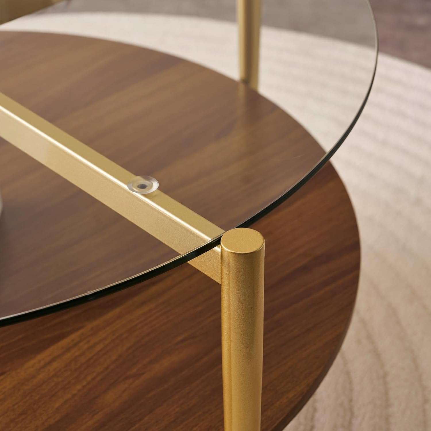Round Coffee Table, Mid-Century Modern Design, D30“ x H17”, for Living Room