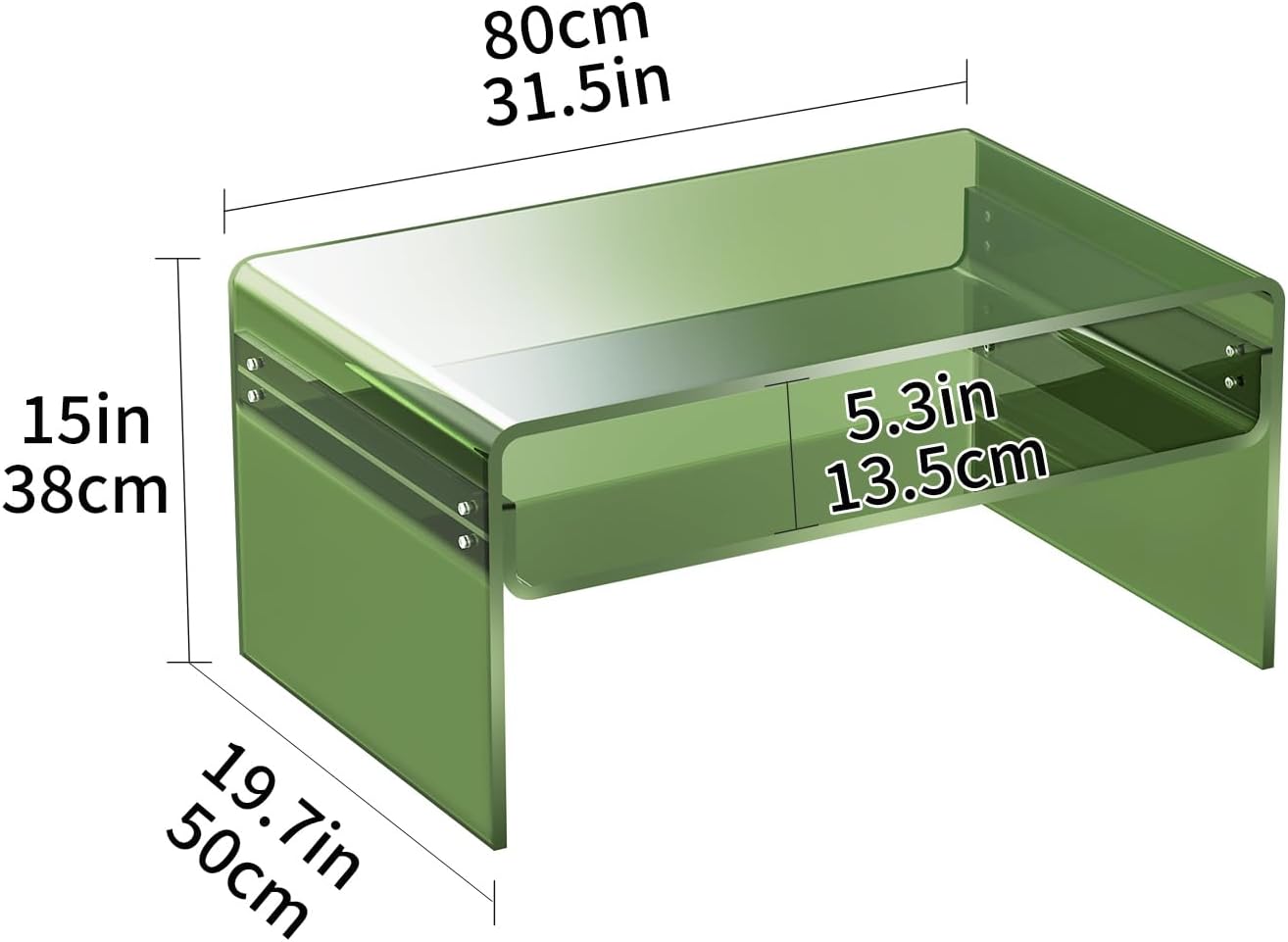 Acrylic Coffee Table for Living Room Clear Rectangle Lucite Table