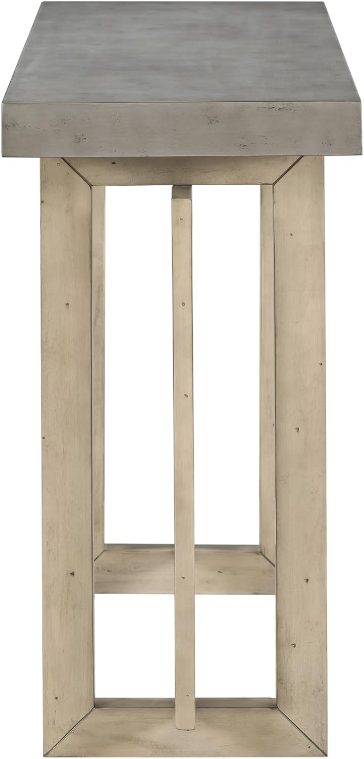 59.1" Console Table, Hallway Table with Industrial-Inspired Concrete Wood Top