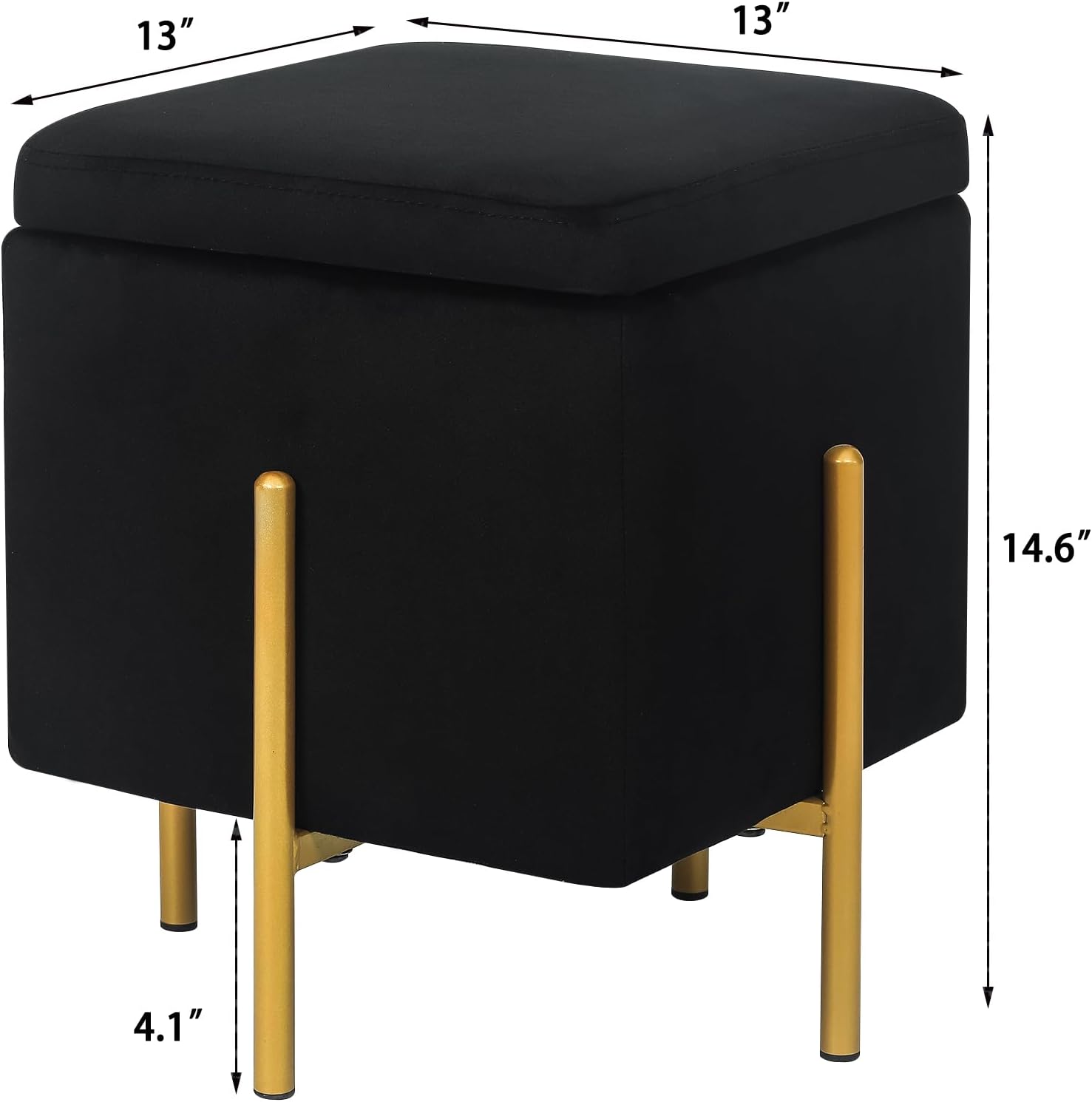 Upholstered Tufted Square Storage Ottomans