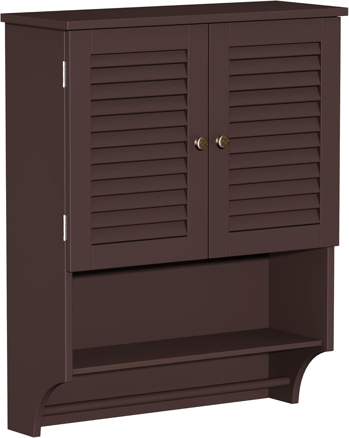 Bathroom Wall Cabinet with Towels Bar, 23.6" L x7.9 W x27.5 H MDF Material Medicine Cabinet