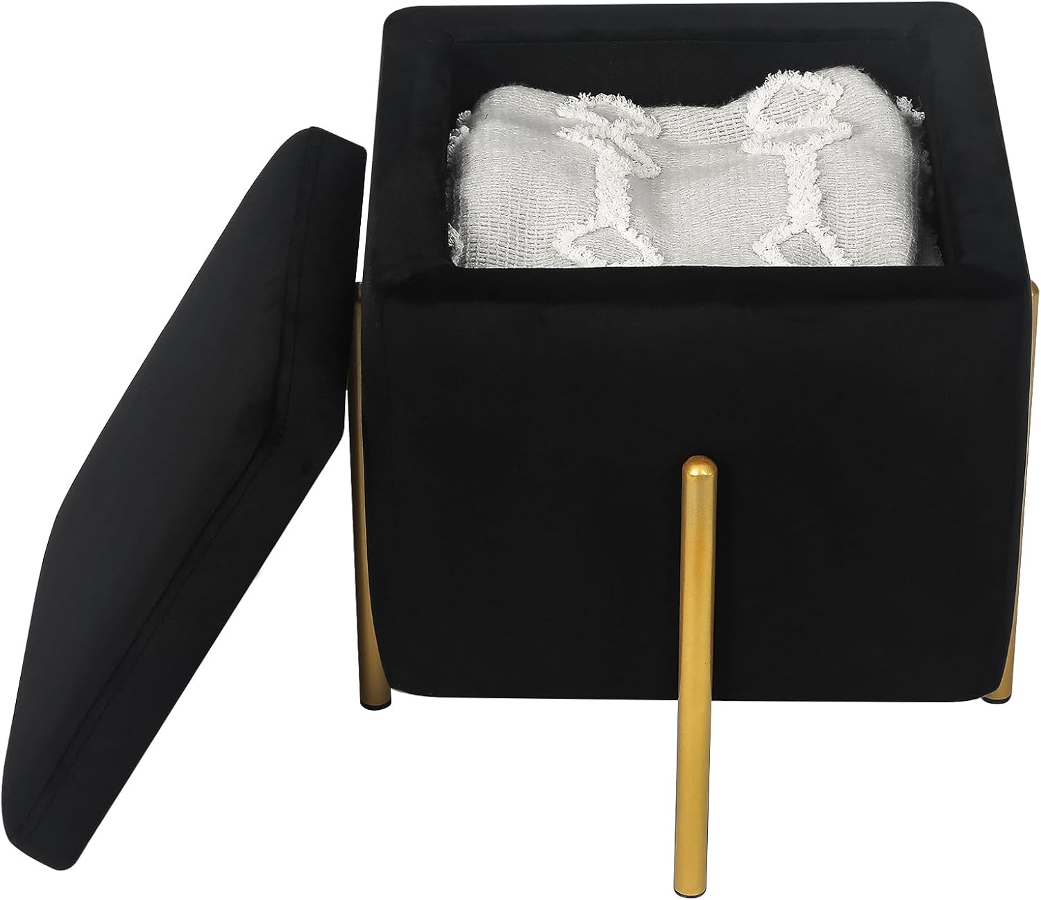 Upholstered Tufted Square Storage Ottomans