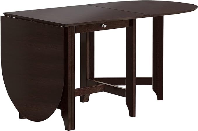 84.65" Wood Dining Table,Retro Drop-Leaf Table Rustic Rubberwood Dining Table