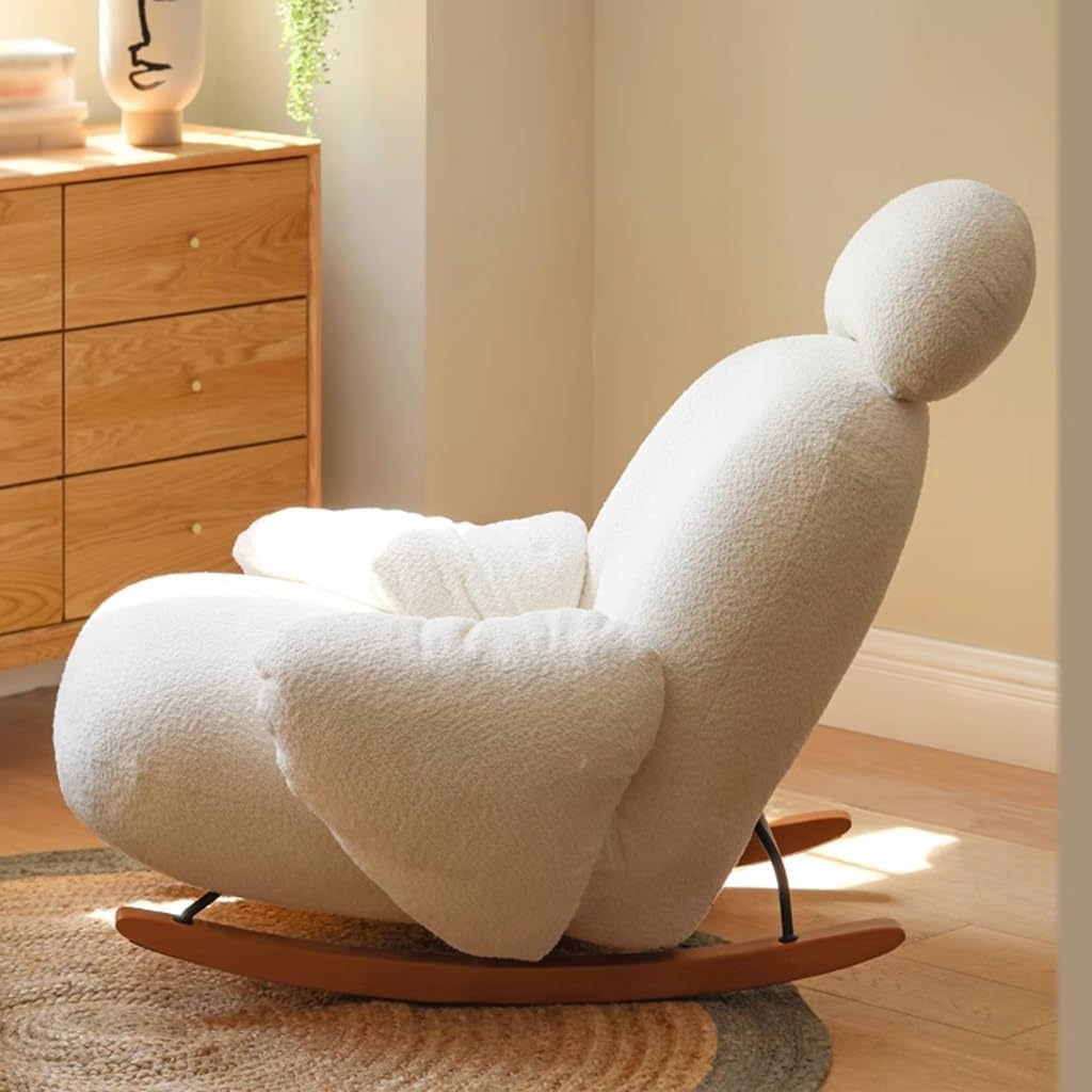 Couch for Living Room Lamb Velvet Sofa Chair Nordic Living Room White Leisure Rocking Chair