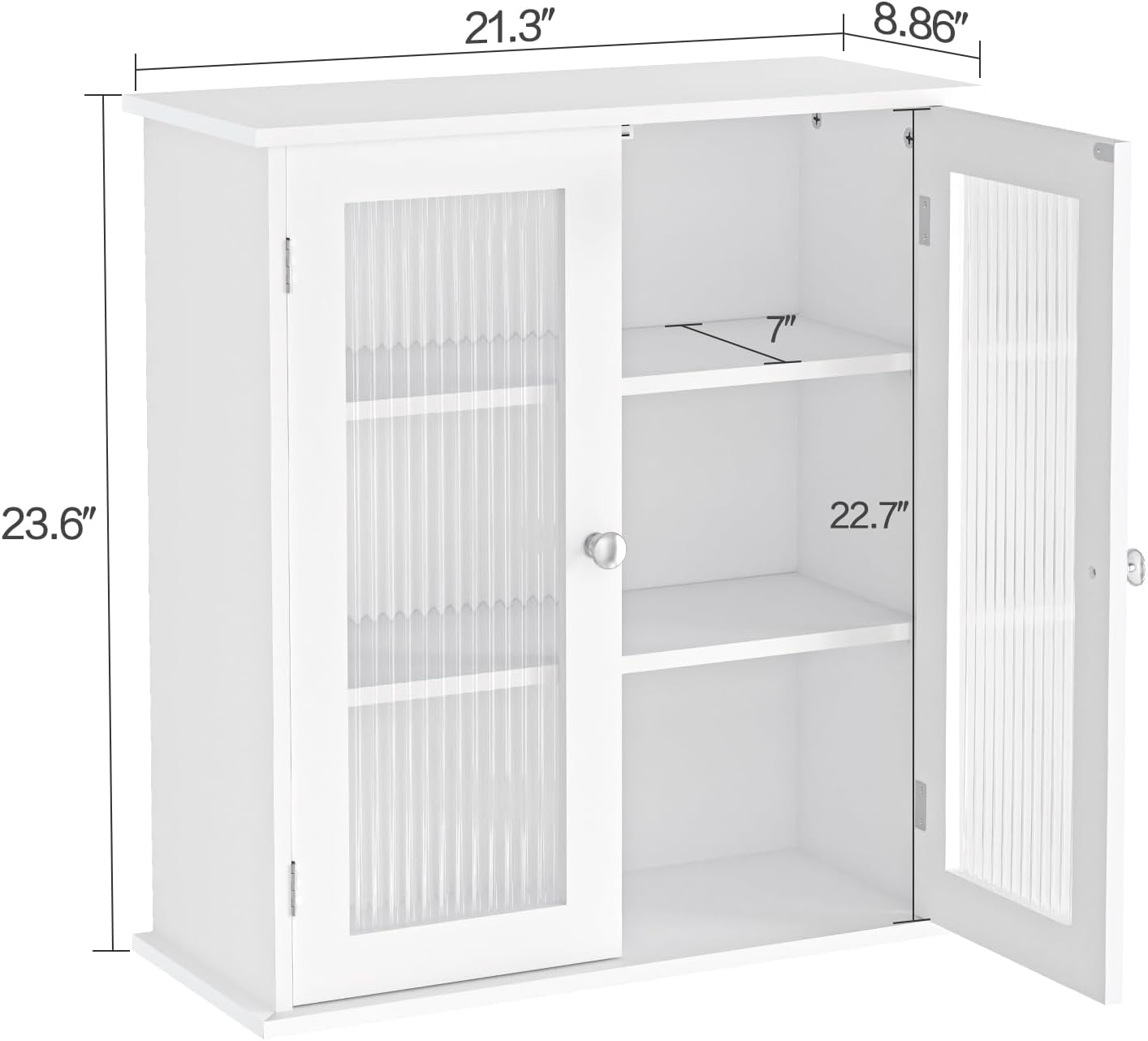 Bathroom Medicine Cabinet, Bathroom Cabinet Wall Mount with Doors & Adjustable Shlef, Over The Toilet Bathroom Storage Cabinet