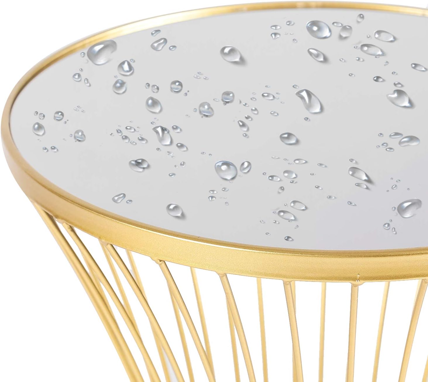 Decorative Modern Metal Round End Table 27 inch Tall Bed Side Coffee Table