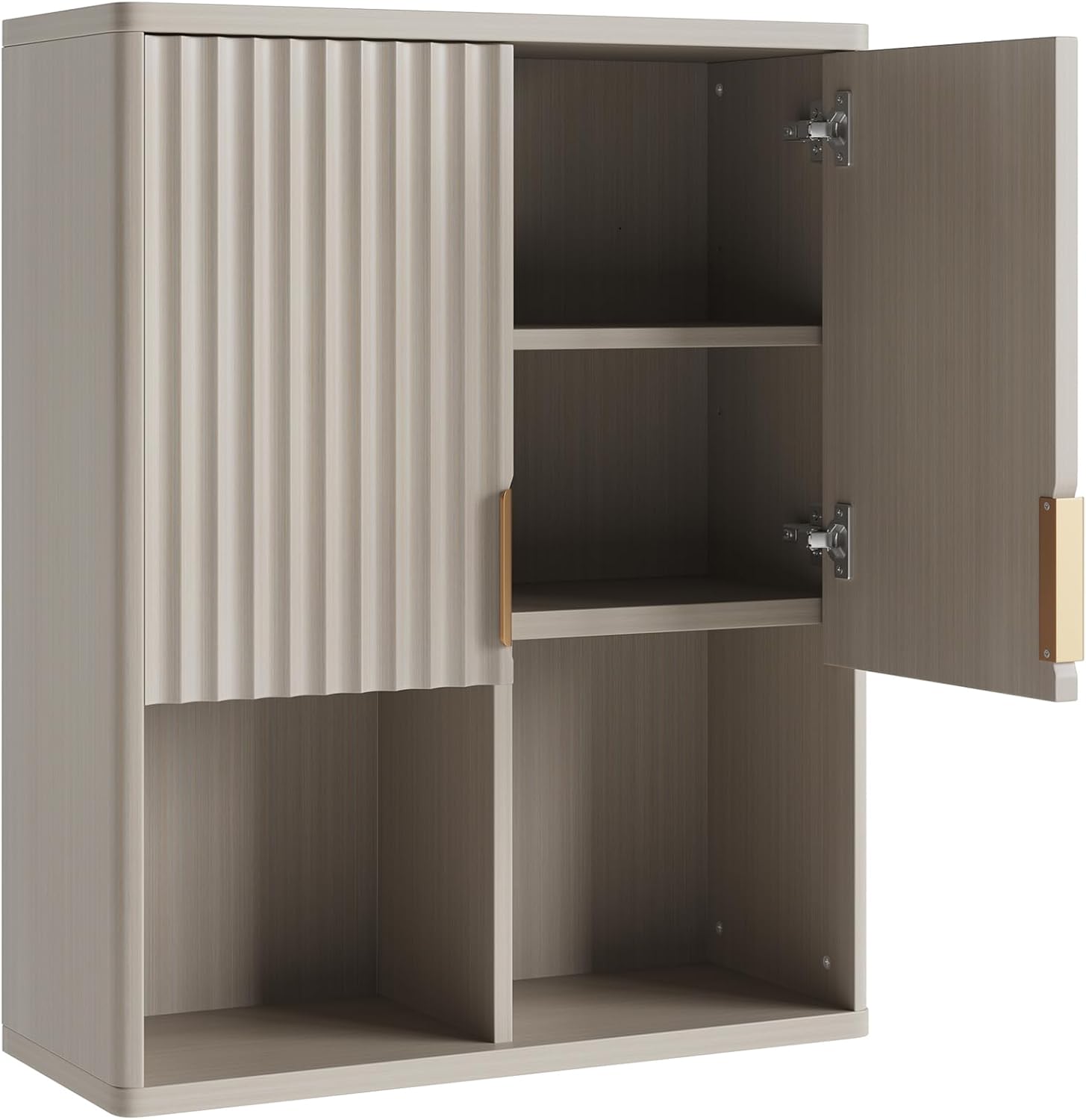 Fluted Bathroom Wall Cabinet Over The Toilet Storage, 23"x 29" Medicine Cabinet with Adjustable Shelf