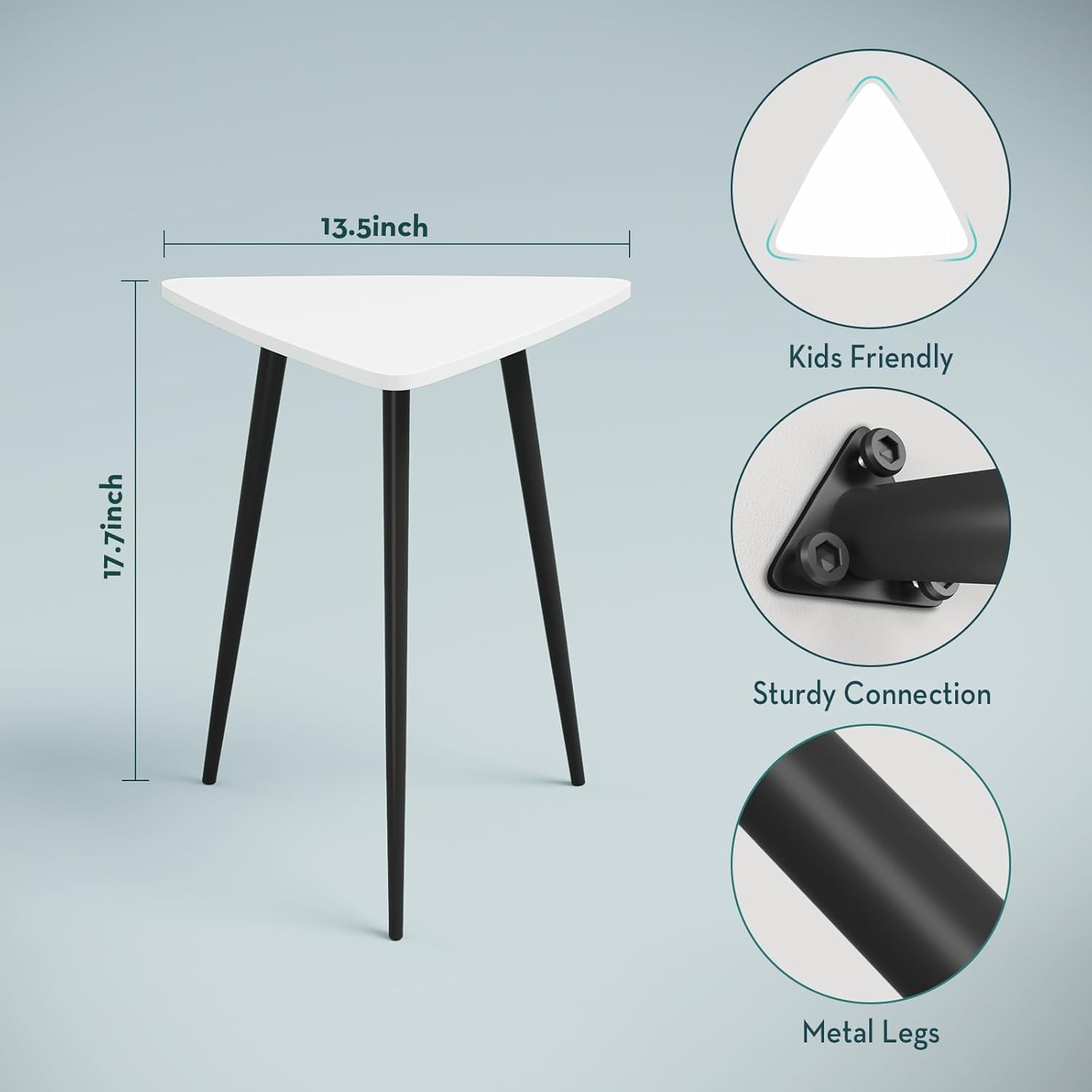 White Side Table Small Triangle End Tables Modern Narrow Sofa Table
