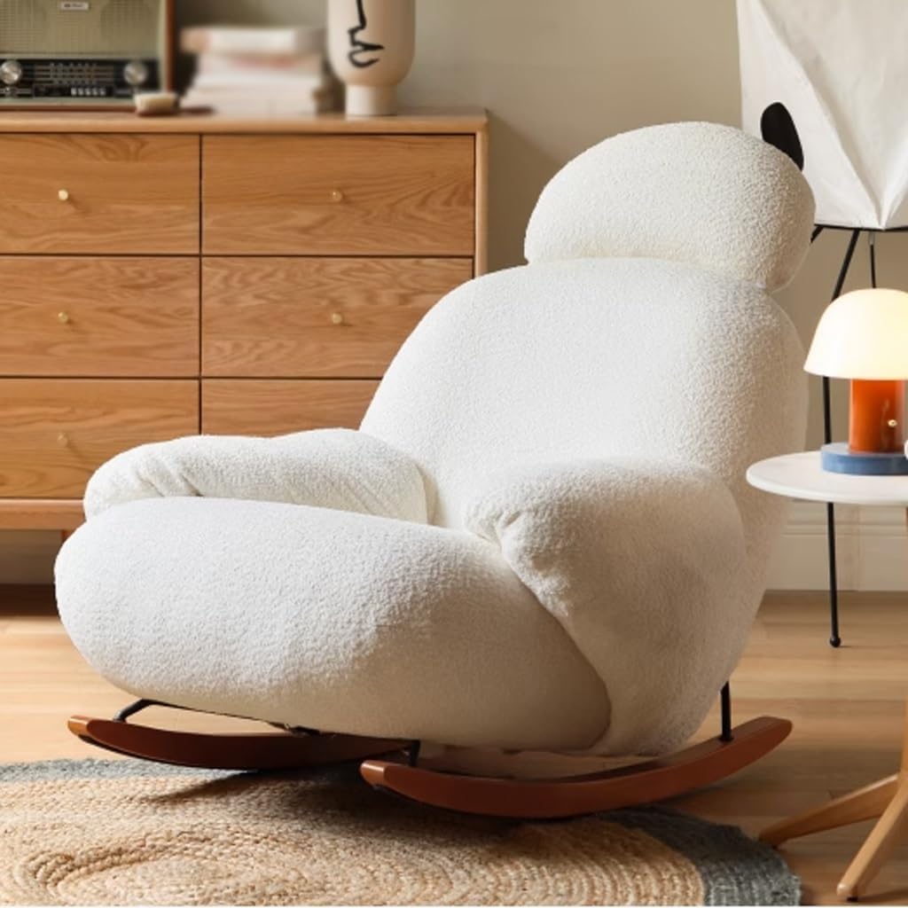 Couch for Living Room Lamb Velvet Sofa Chair Nordic Living Room White Leisure Rocking Chair