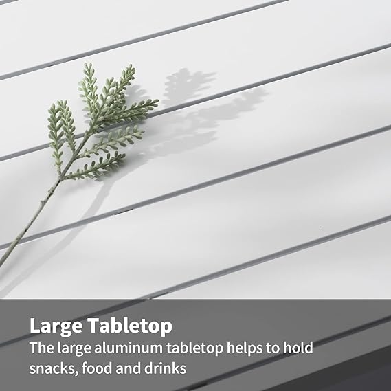 Outdoor Patio Coffee Table All-Weather Aluminum Rectangle Coffee Tables for Garden Backyard Contemporary End Tables