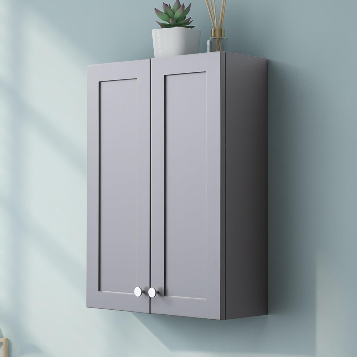 Bathroom Wall Cabinet, Over The Toilet Storage Cabinet, 19 x 27 inch Medicine Cabinet with Adjustable Shelves