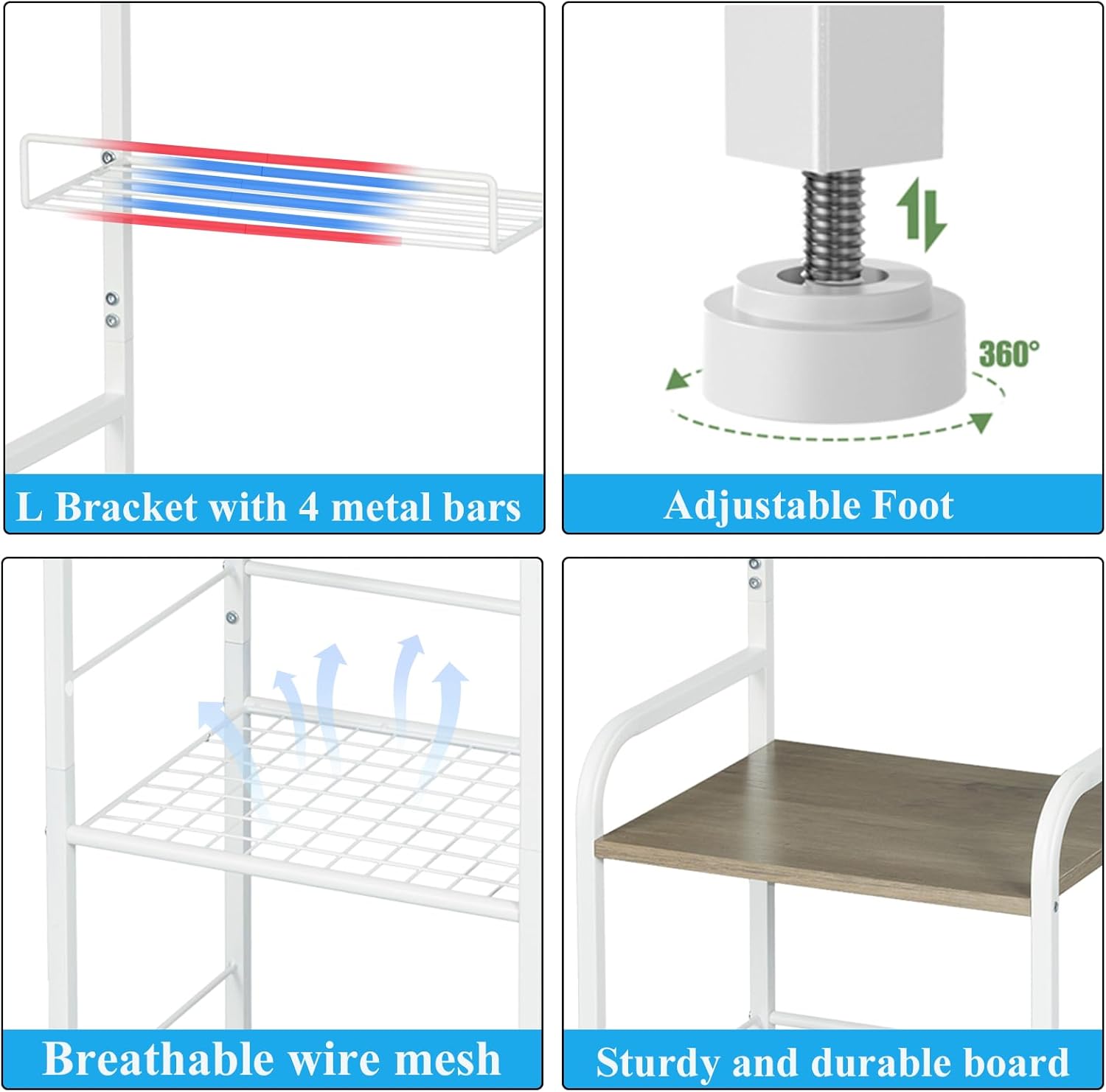 8-Tier Free Standing Towel Rack for Bathroom, Adjustable Height Towel Holder for Different Towel Sizes