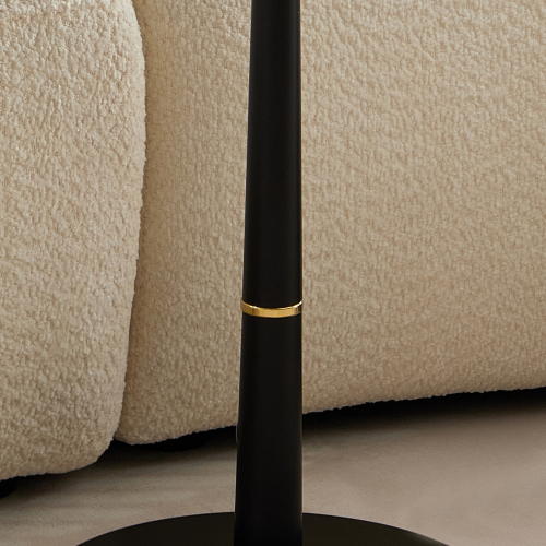 JPJPUU MDF with metal feet, square, located in living space and lounge area, coffee table, computer desk, black, 15.74"D x23.77"H