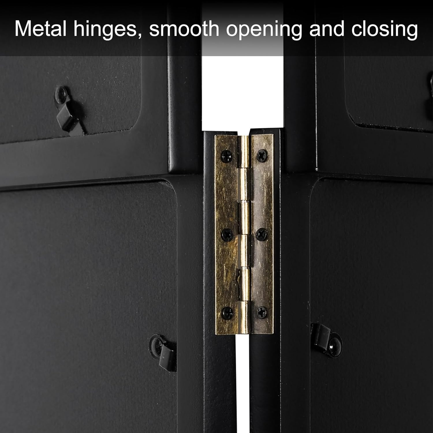 Black Wood Hinged Folding Screen-Style Collage Picture Photo Frame 32 Openings