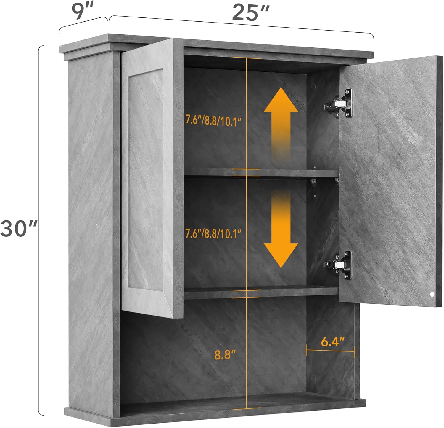 Bathroom Wall Cabinet Over Toilet Storage Cabinets 25x30 in Above Toilet Wood Medicine Cabinets for Bathroom Wall Mounted Cabinet
