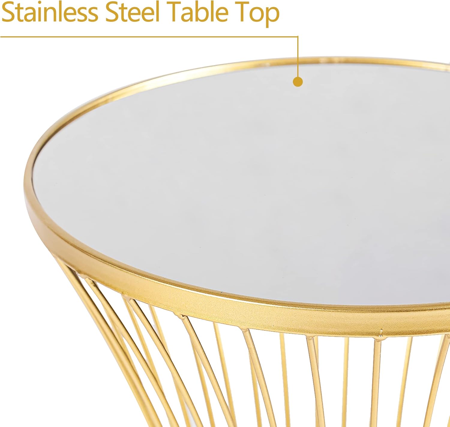 Decorative Modern Metal Round End Table 27 inch Tall Bed Side Coffee Table