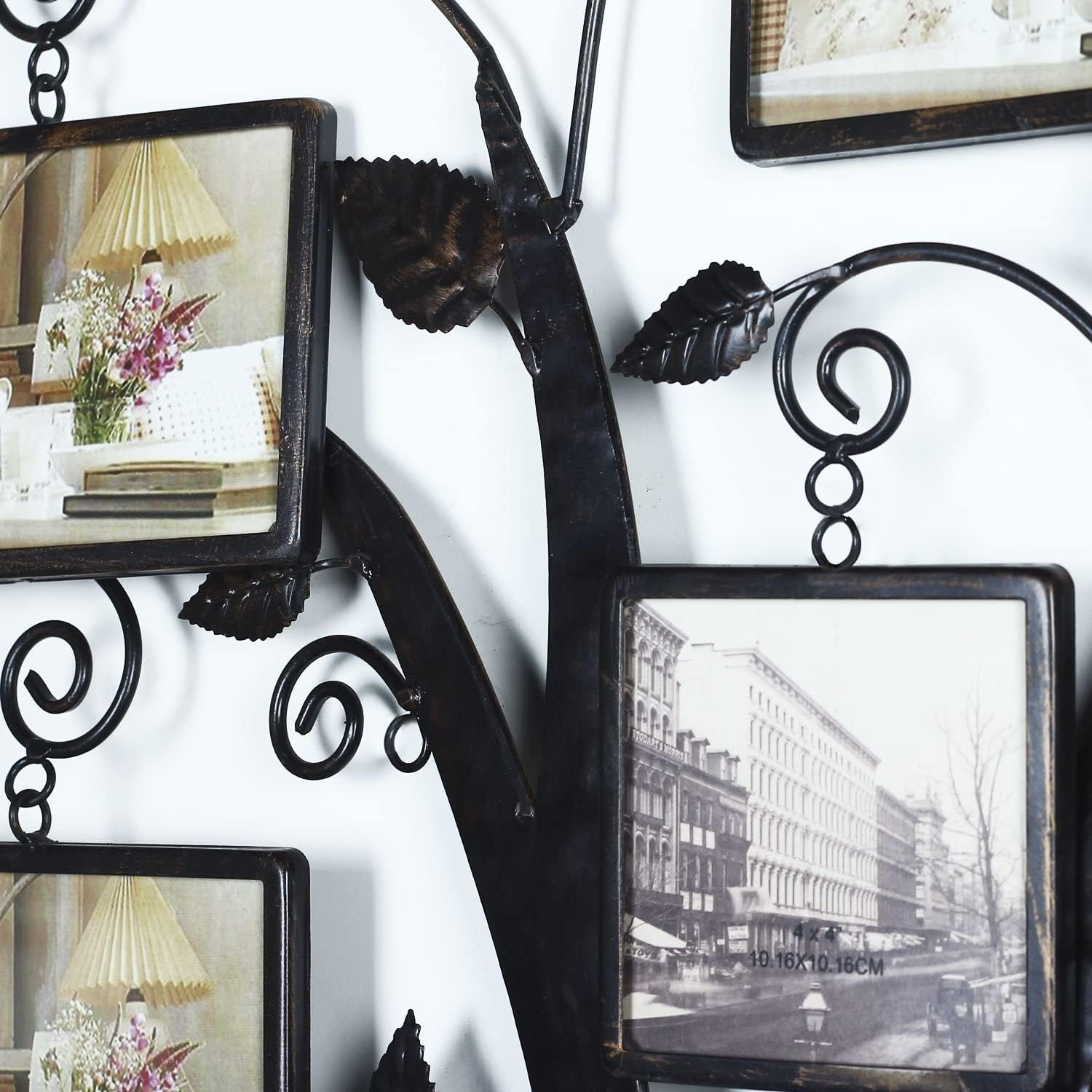 Decorative Metal Wall Hanging Collage Picture Frame with 9 Openings