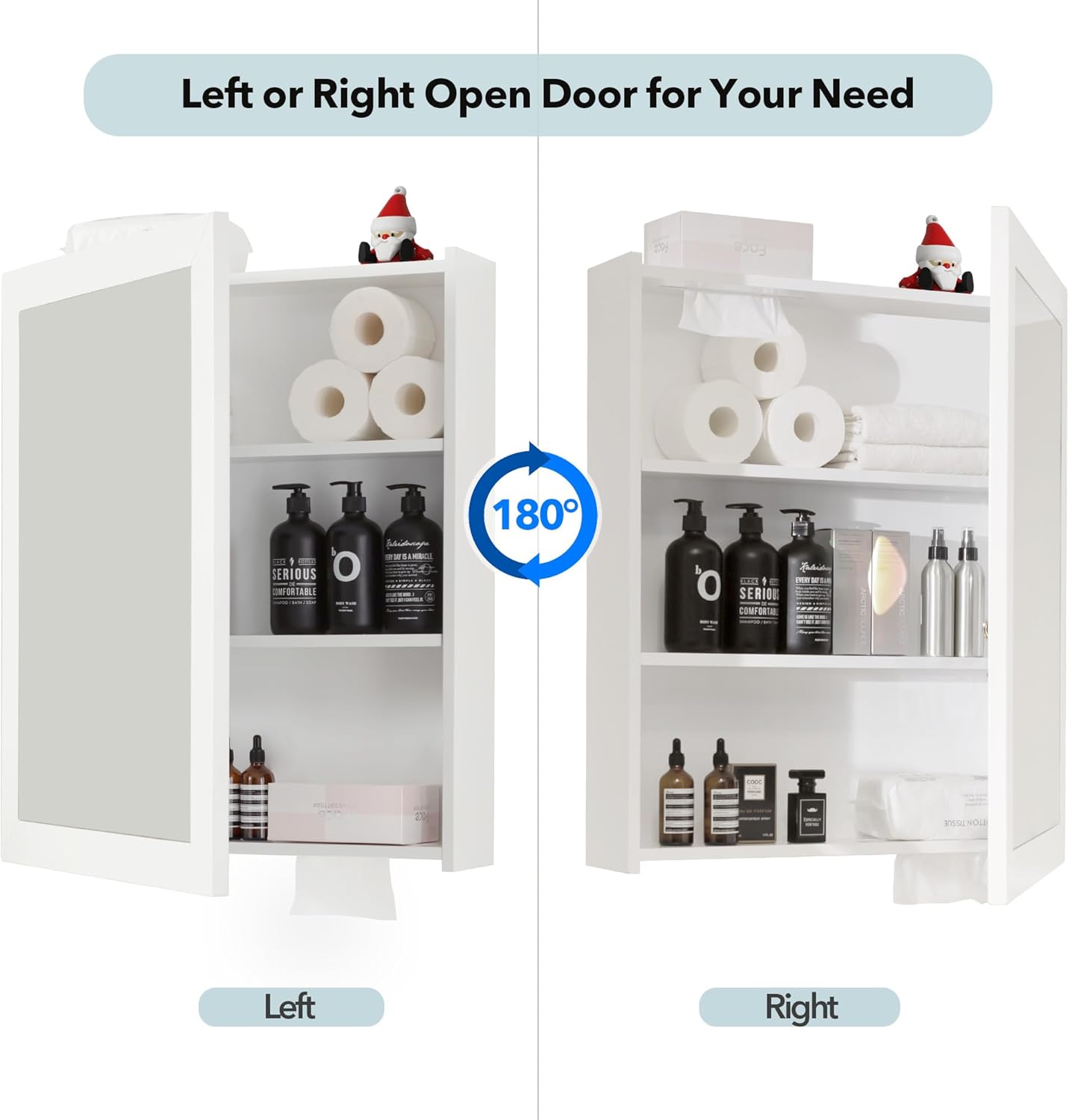 Bathroom Mirror Cabinet - Large Single Door 24x30 inchs Wall Cabinet Bathroom Vanity Mirror Cabinet