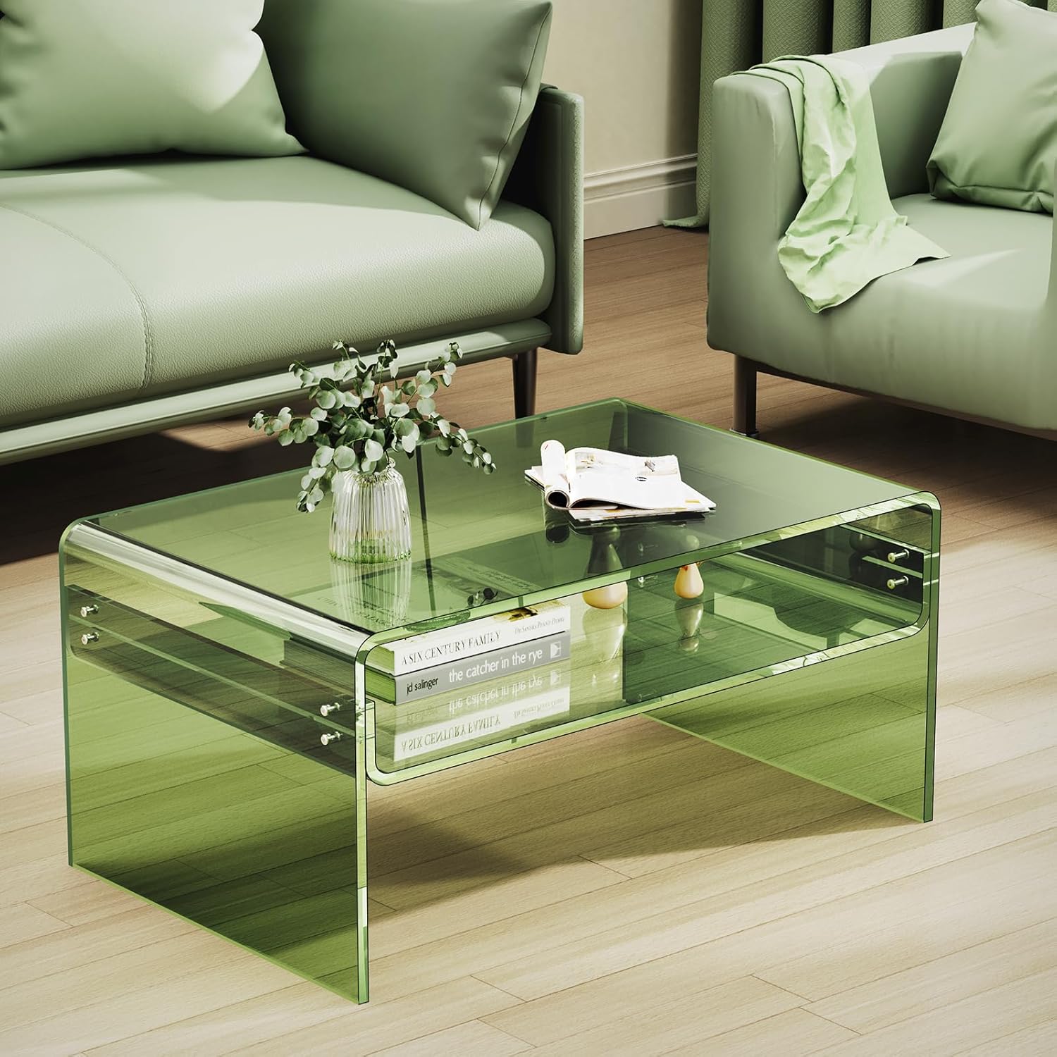 Acrylic Coffee Table for Living Room Clear Rectangle Lucite Table