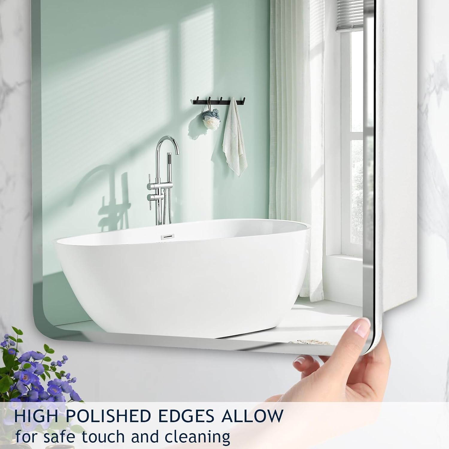 White Medicine Cabinet Mirror for Bathroom, 16x29 Inch Recessed Medicine Cabinet or Surface Mount