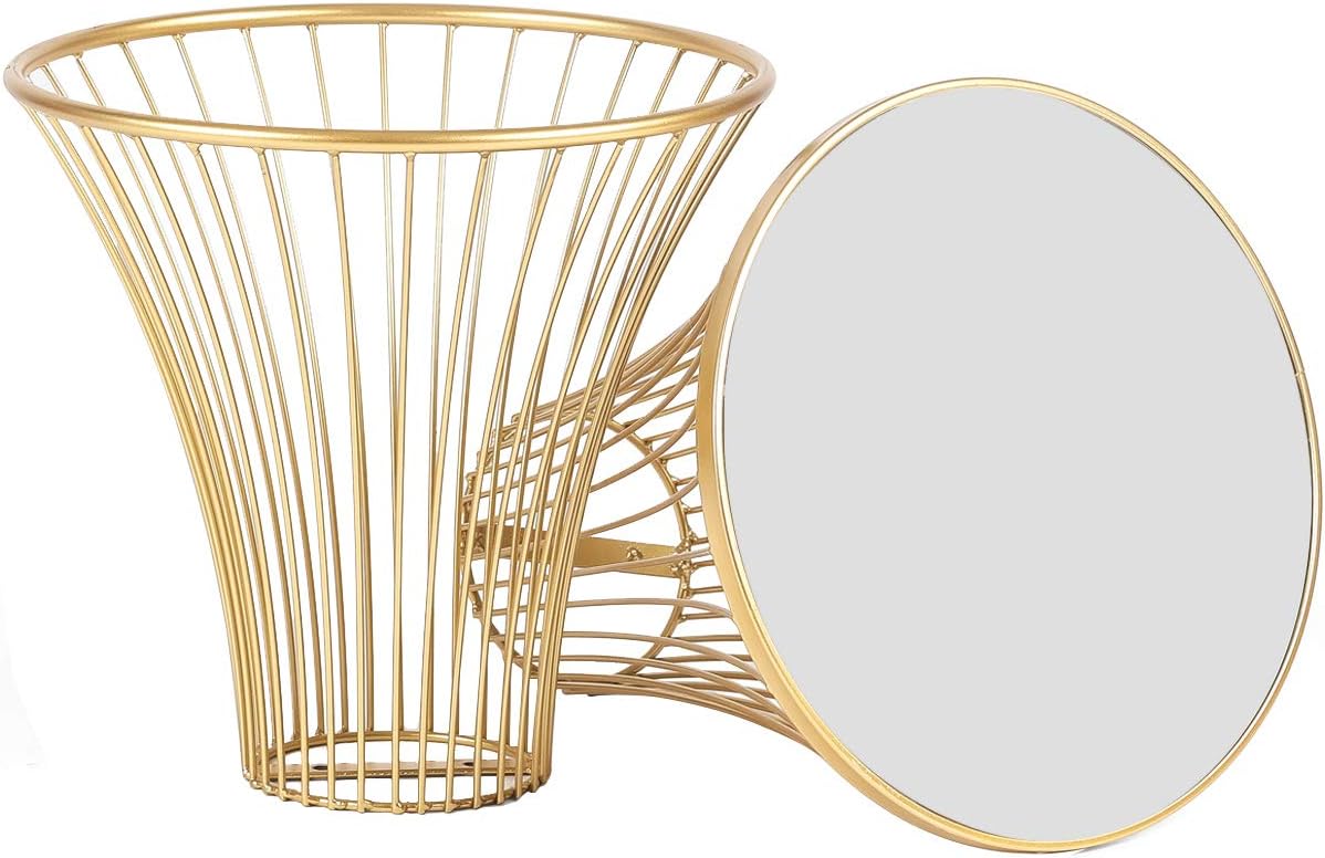 Decorative Modern Metal Round End Table 27 inch Tall Bed Side Coffee Table