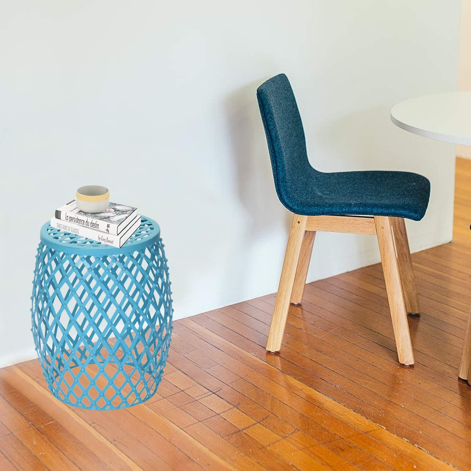 Metal Home Garden Stool, Decorative Accent Display Plant Stand, Side Table, End Table