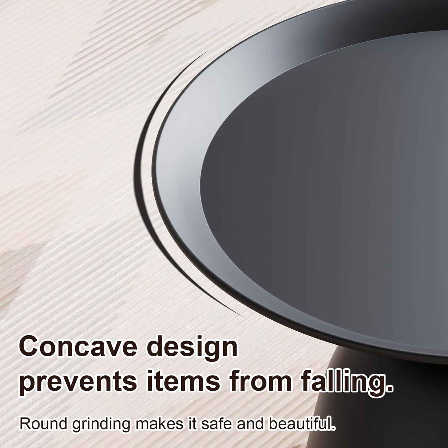 Round Coffee Table and End Table Sets for Living Room, Black Modern Side Table, Nesting Coffee Table Set of 2