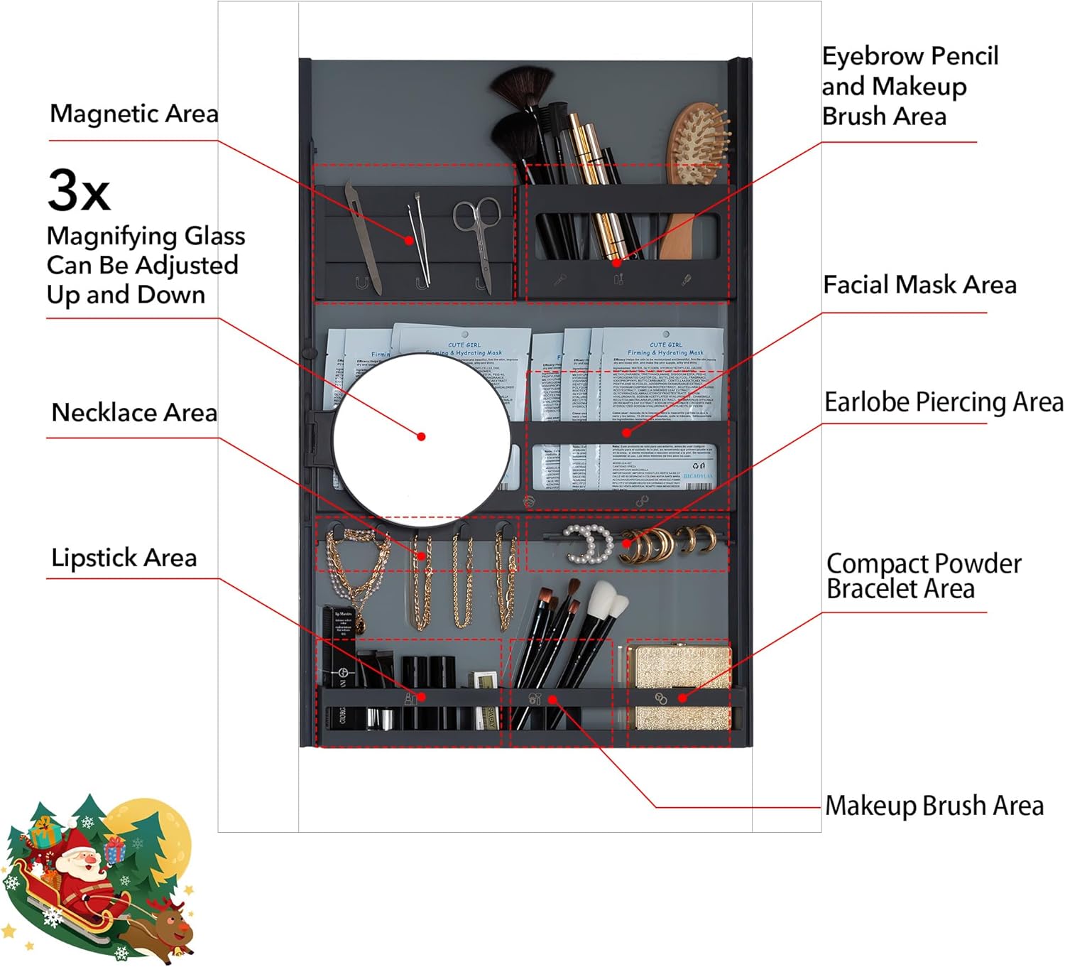 Bathroom Mirror Cabinet - Large Single Door 24x30 inchs Wall Cabinet Bathroom Vanity Mirror Cabinet