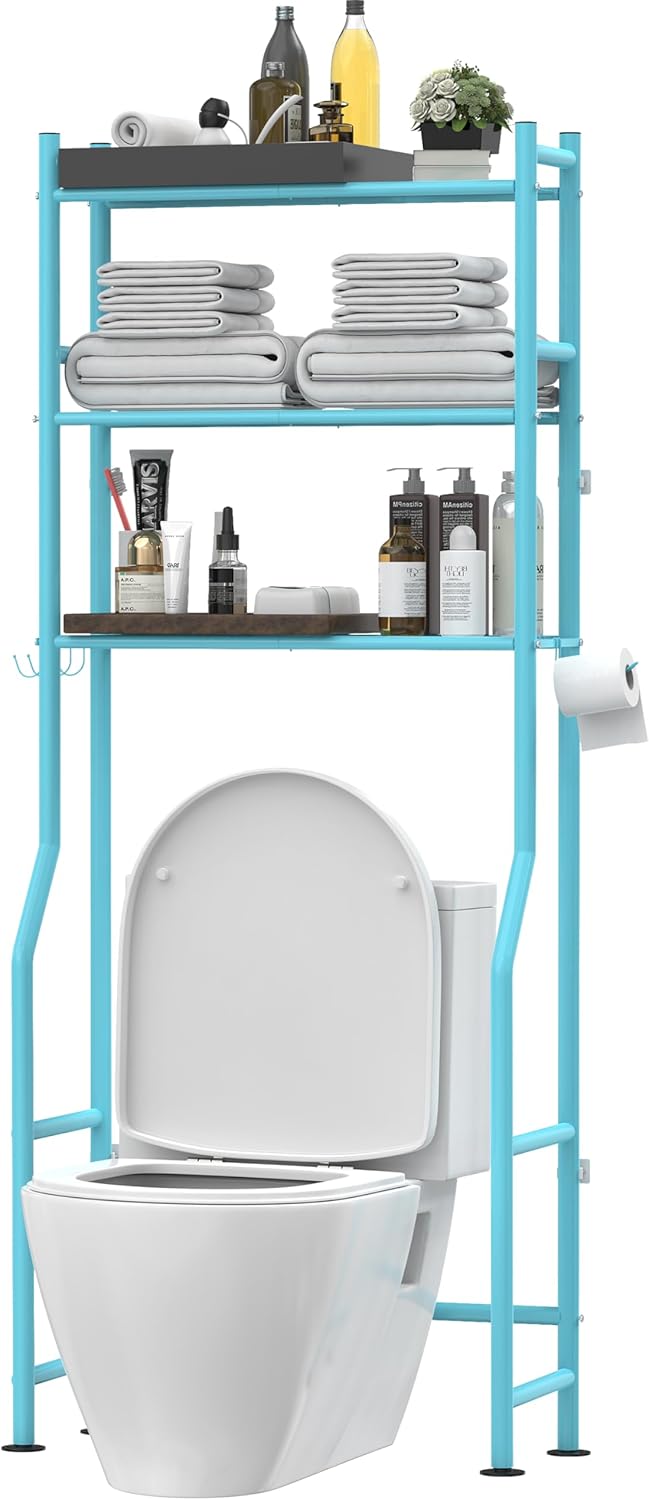 Over Toilet Storage Shelf, 3-Tier Freestanding Over The Toilet Storage
